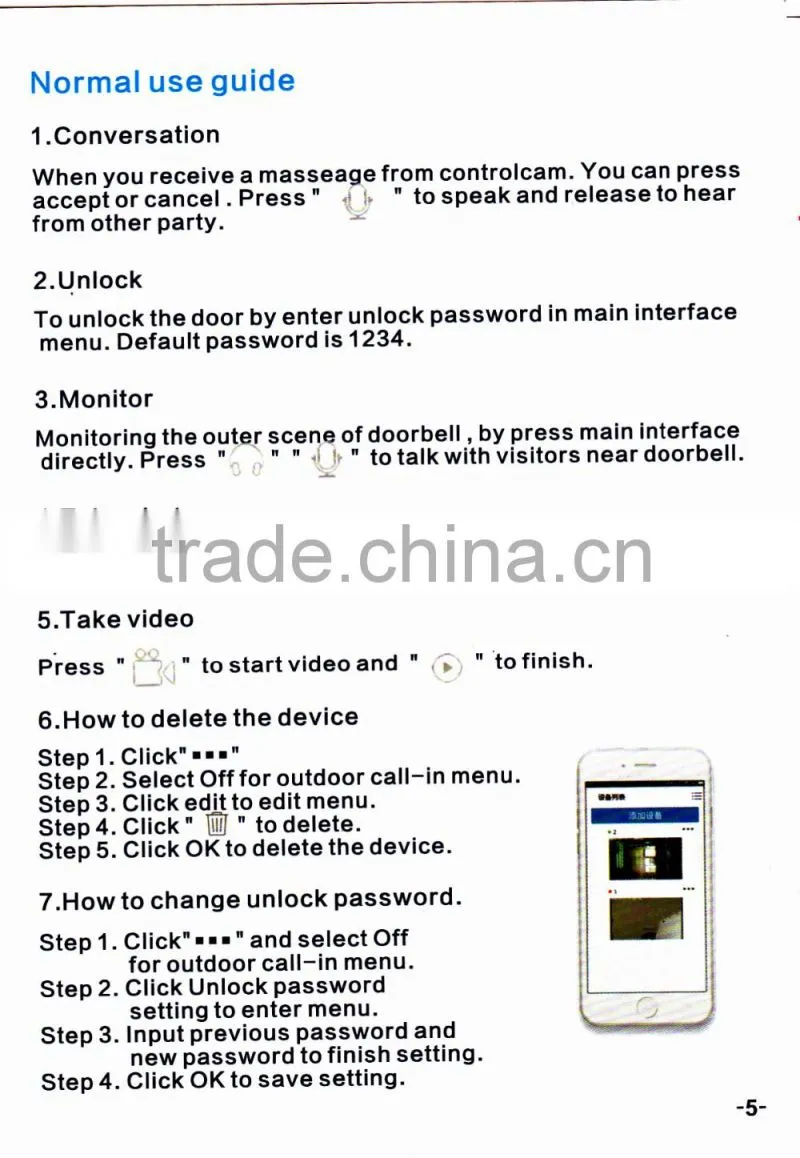 video door phone system video intercom