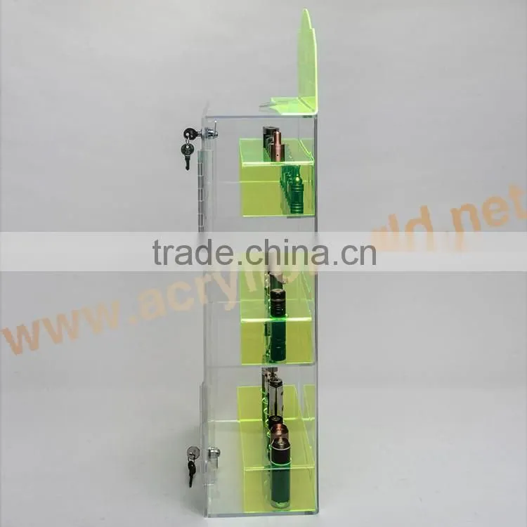 Customize plexiglass display stands clear acrylic e-liquid wall display