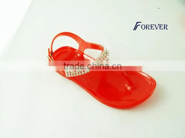 Fancy flat ladies PVC sandals