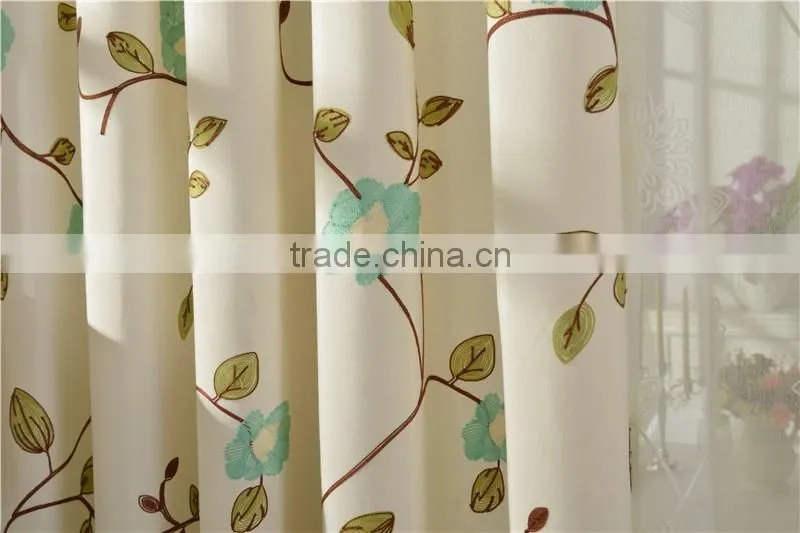 Hot selling made in china living room embroidery drape blackout curtain fabric