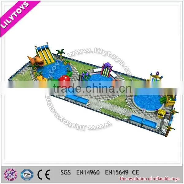 Standard design giant ground water park, inflatable custom moving park,beach amusing park