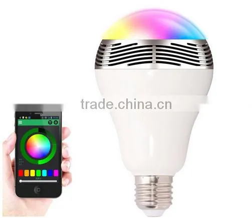 2016 New Arrival! Wireless 6w Power E27 LED RGB Bluetooth Speaker Bulb Light Lamp Music Playing