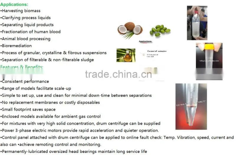 FUYI High speed tubular centrifuge for VCO