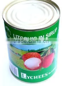 2014 New Crop Tin lychee lichee Canned Fruit in Heavy Syrup