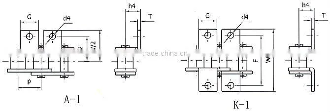 Short pitch conveyor roller chain attachments