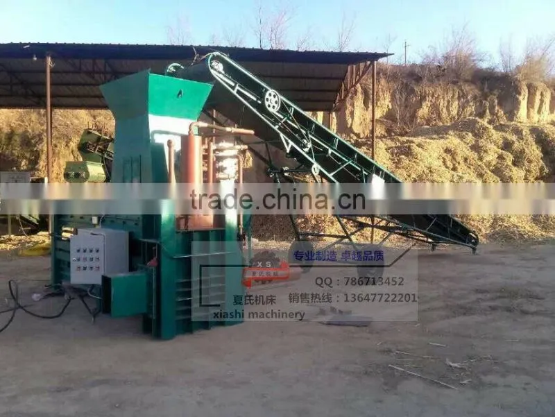 Full automatic low cost wood sawdust baler/wood shaving baler machine for sale XSJM-80T