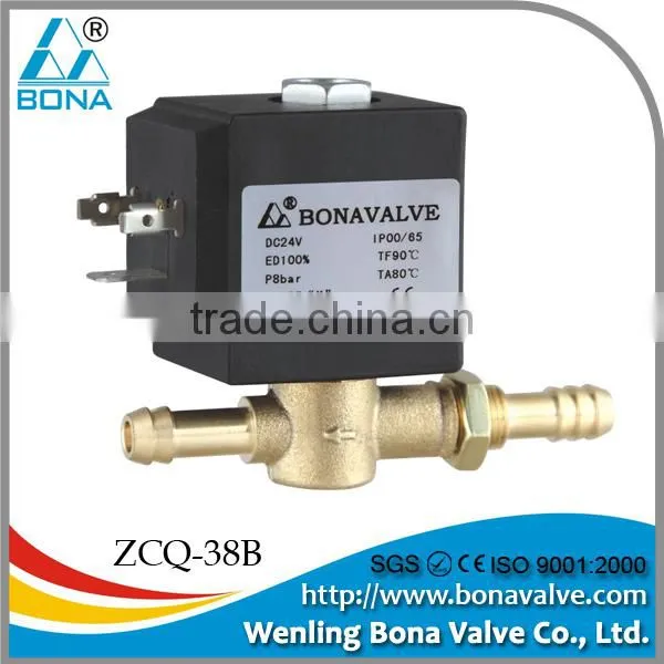 Tube with lock 8mmx6.5mm brass steam welding machine DC 12V 24V electric valve ZCQ-20B-28