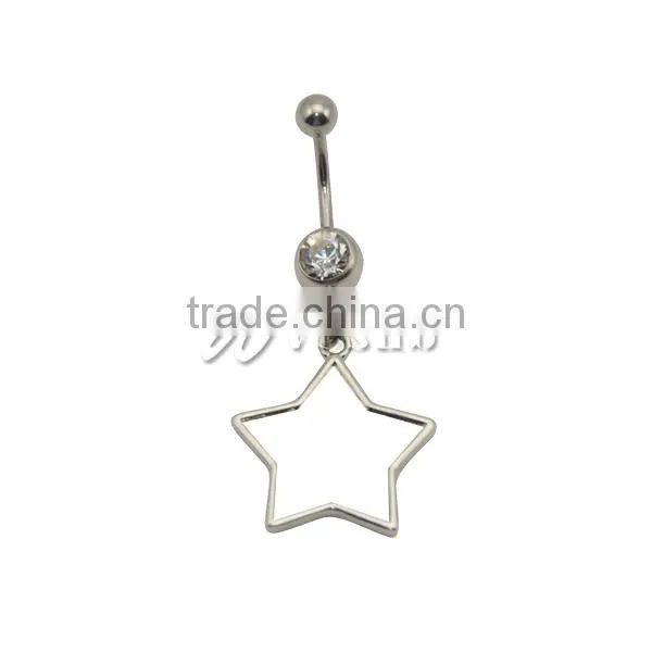 Wholesale Cheap Unique Cool Star Shape Sublimation Hypoallergenic Pregnancy Surgical Nickel Free Steel Belly Button Rings
