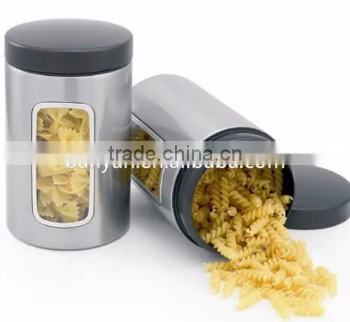 Amazon Top Sale Stainless Steel Highly Polished Tea Coffee Sugar Canisters