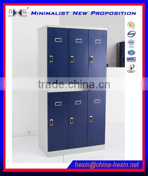6 doors cloth storage foldable steel daycare furniture