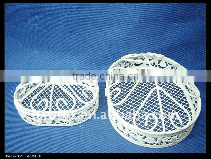 Creamywhite wire storage corrugated boxes set of two