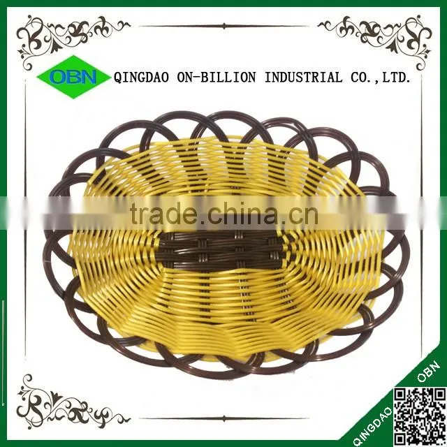 LFGB plastic rattan woven tray