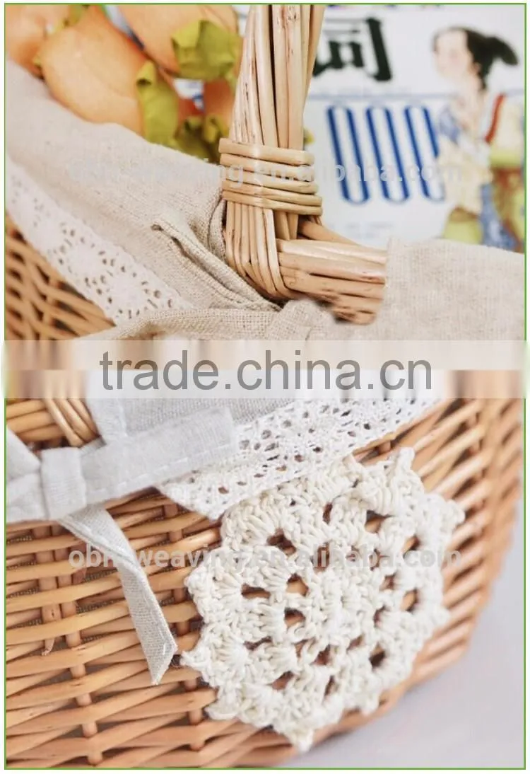 Custom size wicker basket toronto wedding gift fruit basket decoration