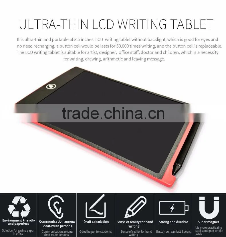 2016 hot sale paperless LCD writing board for kids/home/office