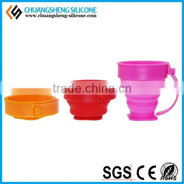 Daily necessory folding cup, silicone foldable mug, multifunctional container
