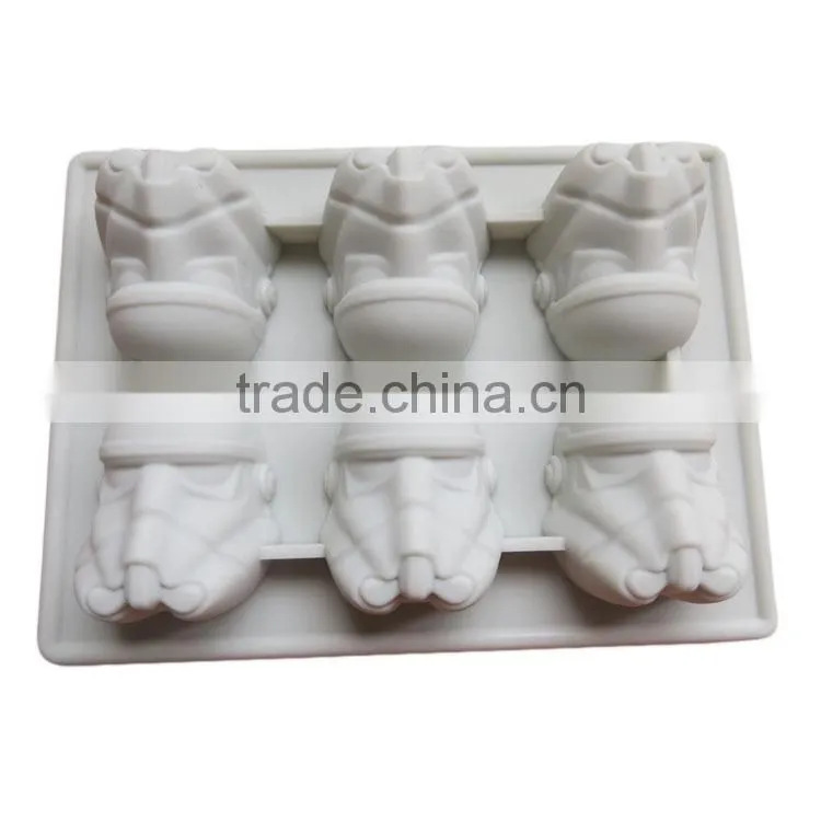 Funny world star silicone ice cube mold tray with 6 shapes