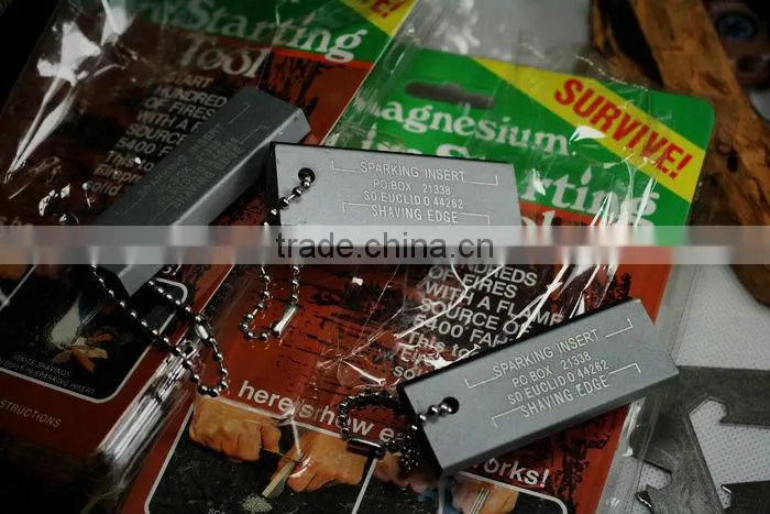 Survival Camping Hiking Emergency Fire Starter Flint Match Lighter KeyChain