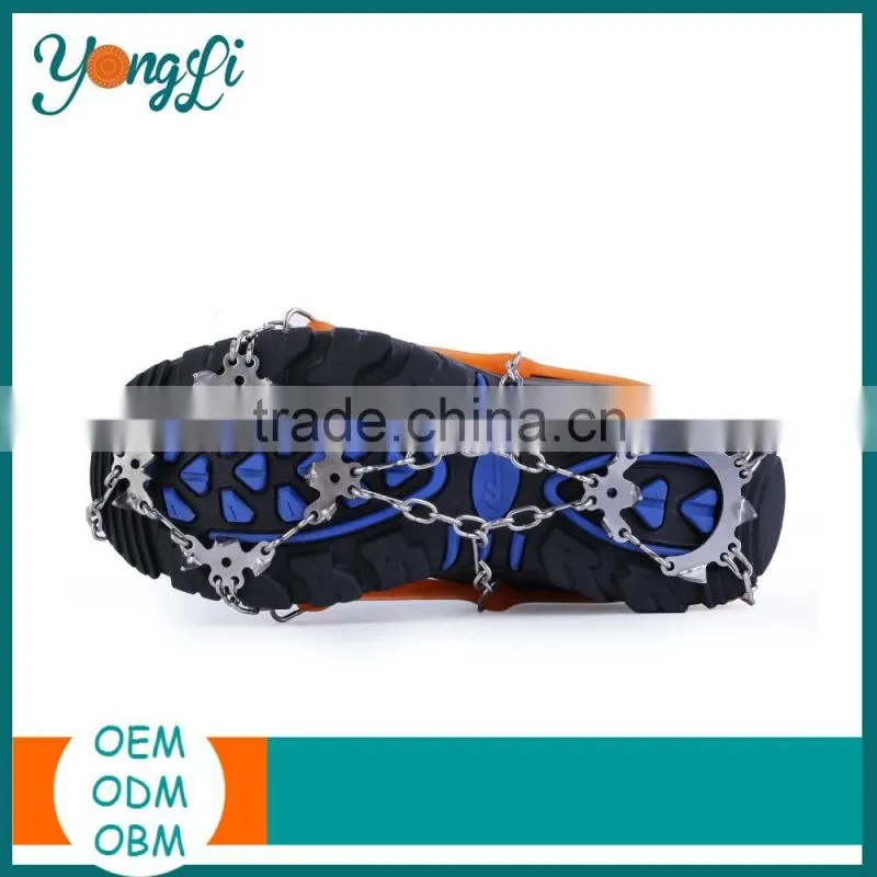 China Shoes Factory Rubber 18 Teeth Universal Anti Slip Ice Cleats Crampon