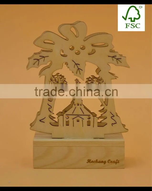 2016 custom christmas wooden light crafts