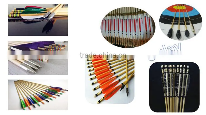 12~14cm Flu Flu Arrows Pine Cresting Arrows With Four Turkey Fletchings