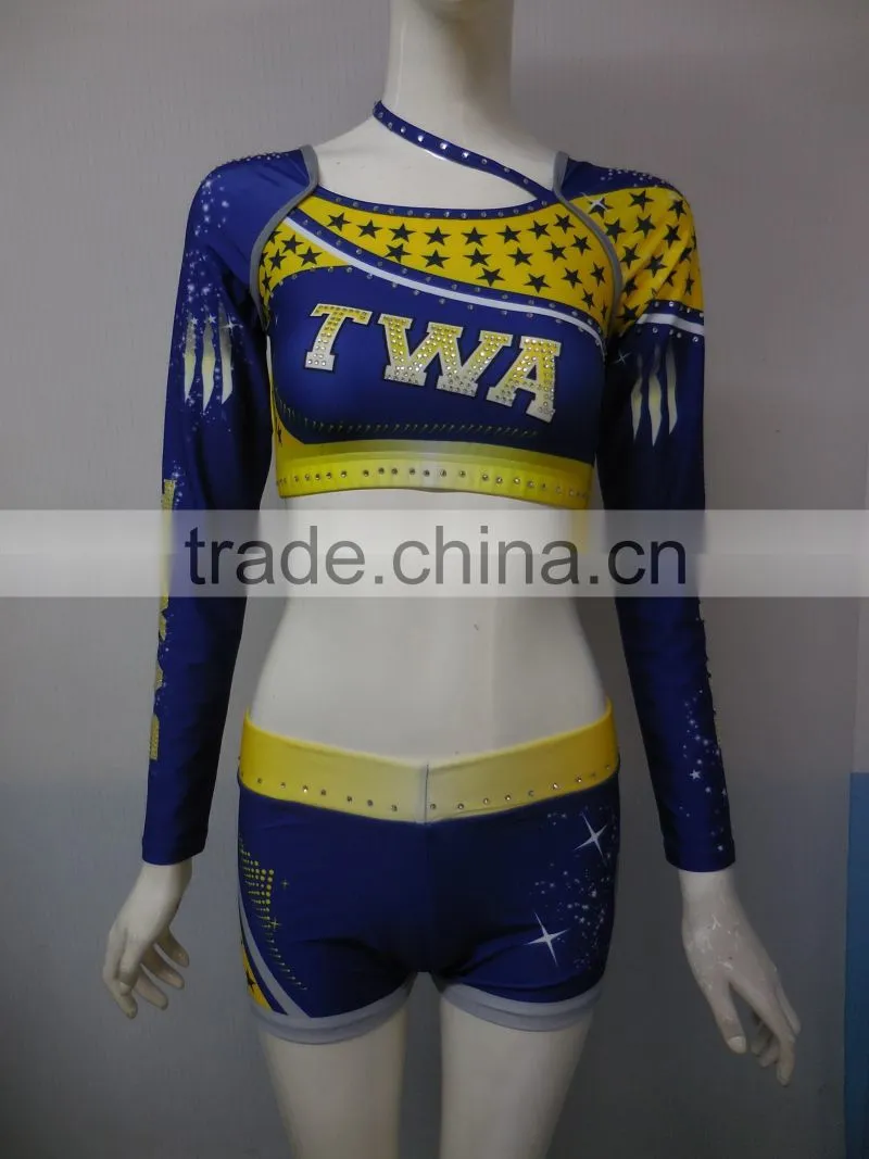 Specialized Custom Made Cheerleader Clothes, Fashionable Long Sleeves Cheerleader Uniforms