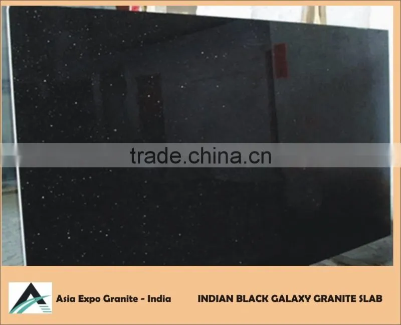 Indian Black Galaxy Granite Slab & Tiles