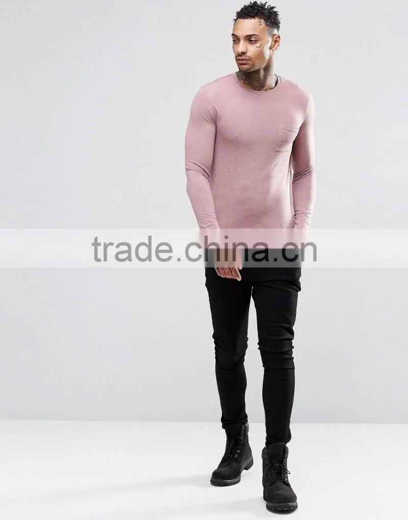 latest muscle t shirt tight fit t shirt blank t shirt with pocket