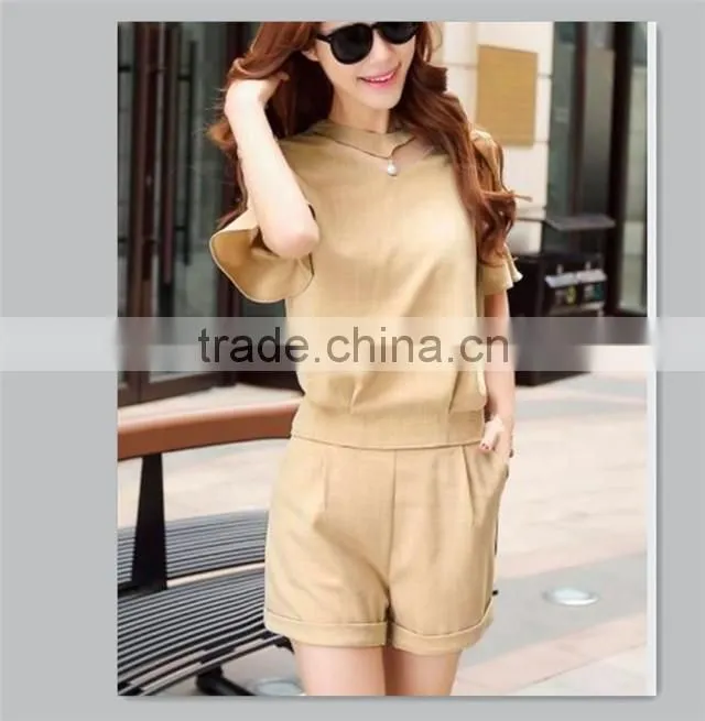 linen cotton new fashion ladies suit casual women jumpsuit