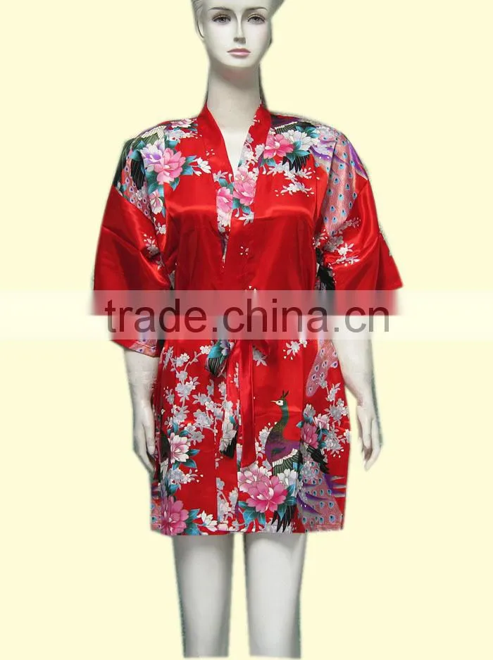 2014 Hot selling Sexy lady's Robes satin kimono robes Bathrobes PC103