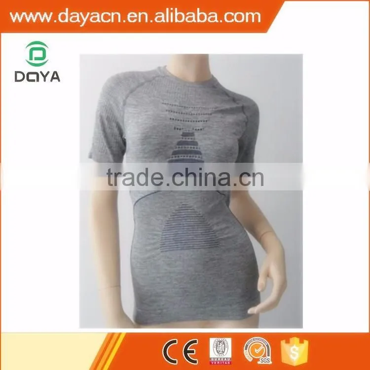 women's fashion T-shirt seamless jacquard hit color fitness T-shirt