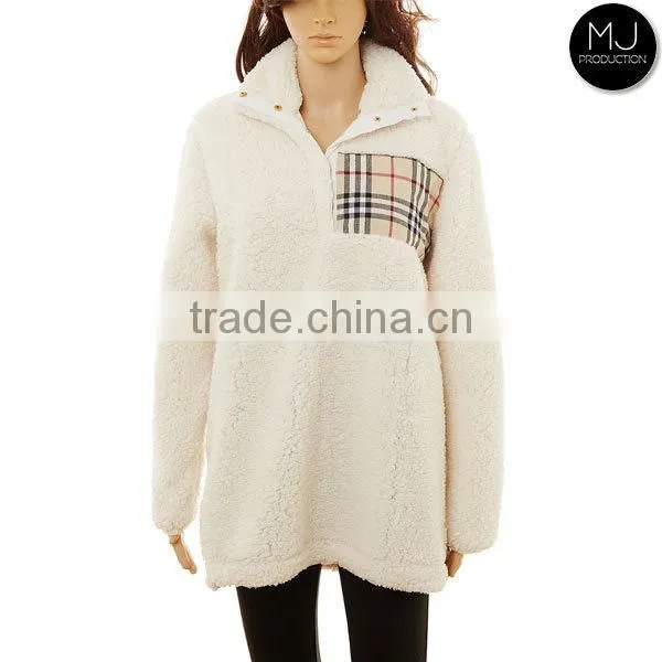 Women plus size winter fleece monogrammed pullover wholesale