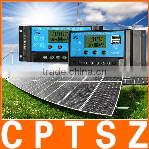Anself 10A 12.6V LCD Solar Charge Controller PWM Charging Regulator for Solar Panel Lithium Battery Lamp Overload Protection
