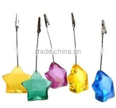 Star memo clip/Plastic name card holder