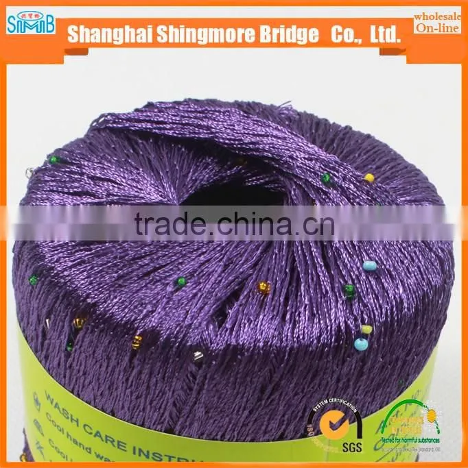 Polyester yarn supplier hot cheap wholesale OEKO-Tex Standard quality 100 polyester beads yarn for knitting
