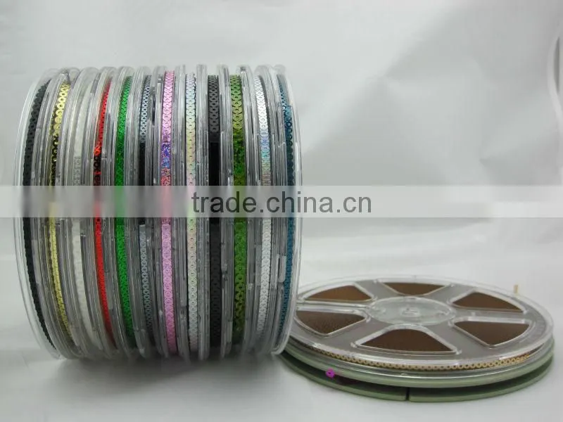 Chain Sequins roll pet sequins foil Color sequins for Embroidery