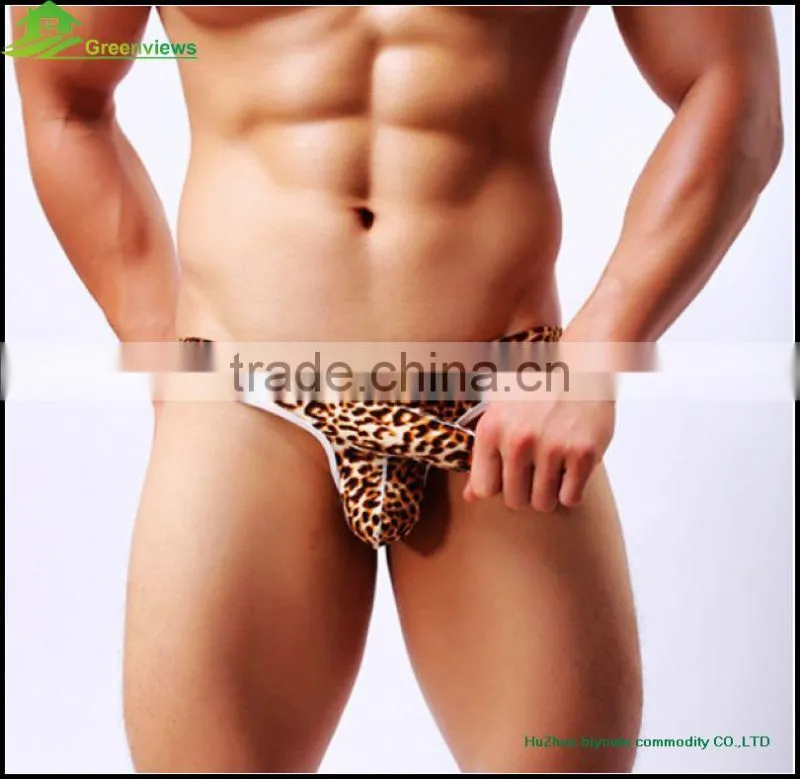 Sexy Leopard underwear shorts underwear wholesale briefs thongs gay men thong pouch cotton sexy men underwear
