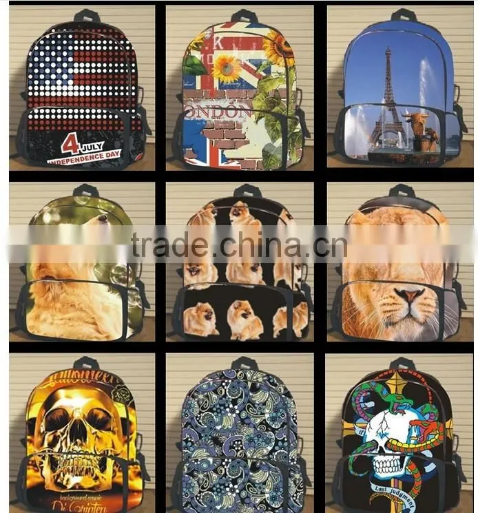 3D Galary Printing BackPack Bag Shoulder Bag,USA Flag Printed Bags, School Bag
