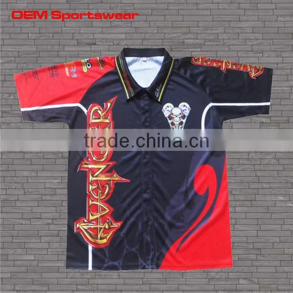 2015 new design sublimated men racing polo shirts