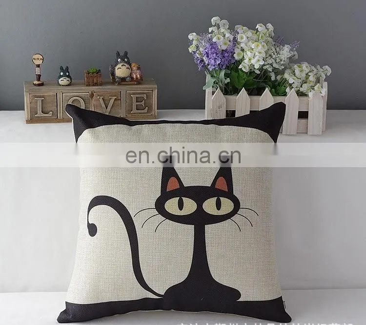 2016 Wholesale Home Decor Throw Pillow Cushion Cover Cat Cartoon Pillow
