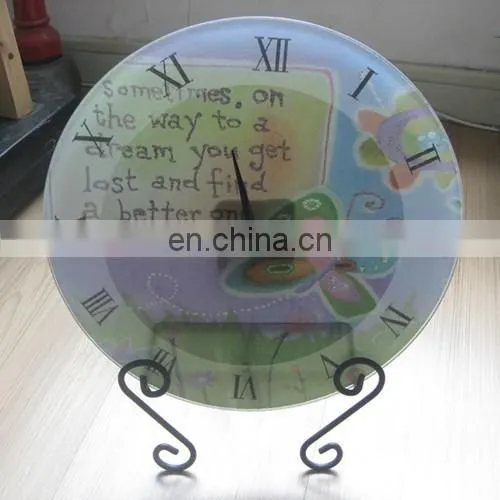 sublimation white coating tempered glass clock