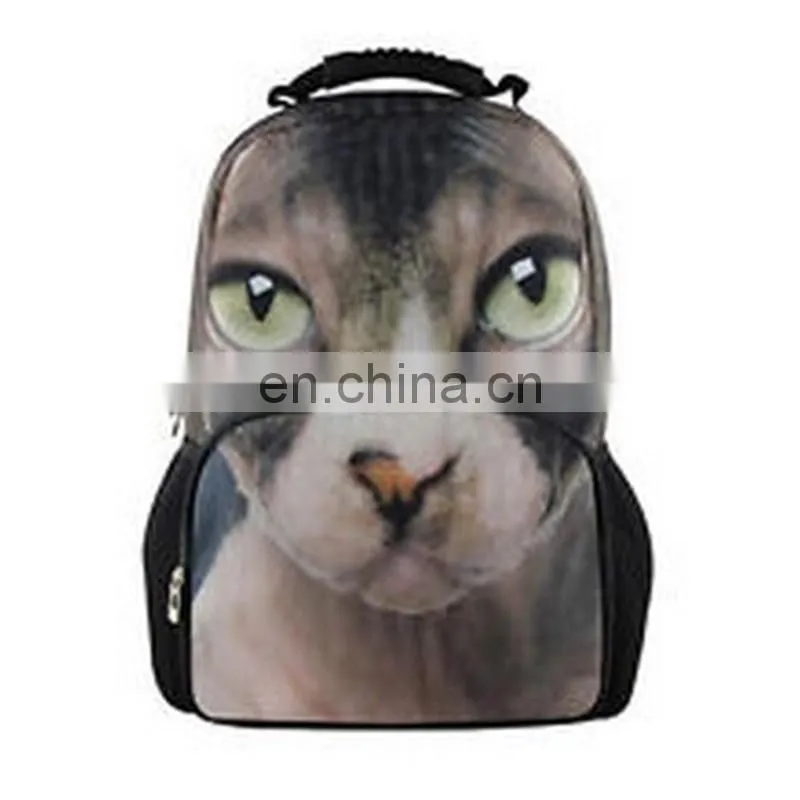 Hot Sale design Cat Backpack school bag animal cartoon school bag pillow for adults