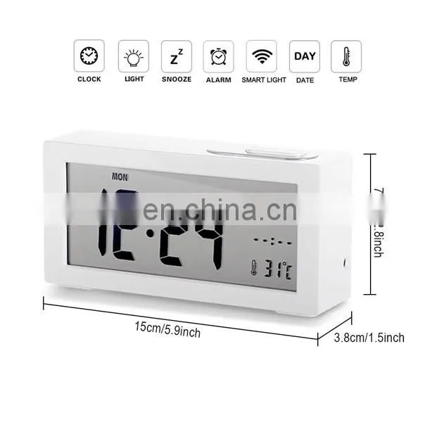 2017 new large LCD electronic digital morning clock with calendar and temperature for home
