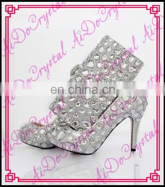 Aidocrystal 2016 handmade top designer luxury pink crystal italian party shoes and bags for women