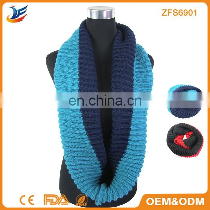 ladies knitting twist round neck scarf without fringes
