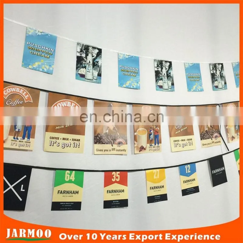 custom indoor bunting and string flag