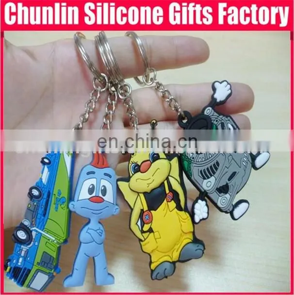 3d silicone cute rubber keychains