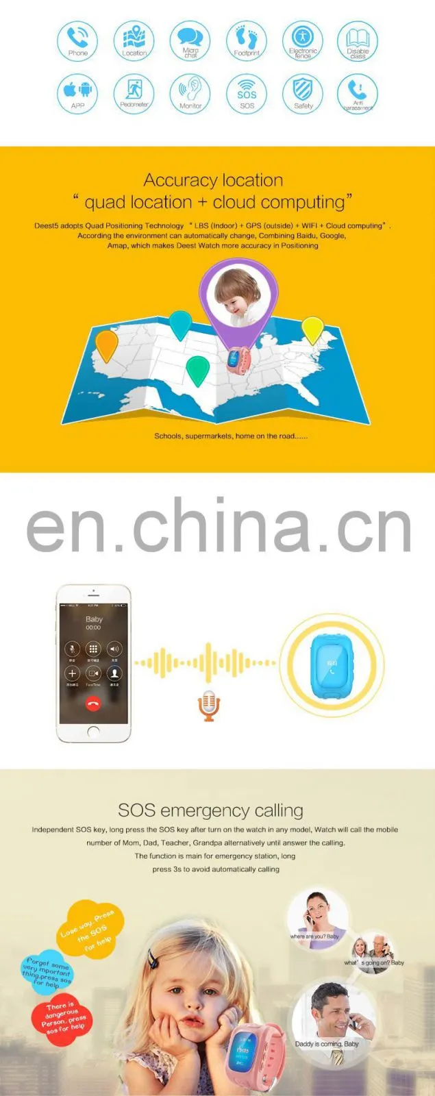 CE D5 GPS Tracker WiFi Locate Sos Kids Smart Watch