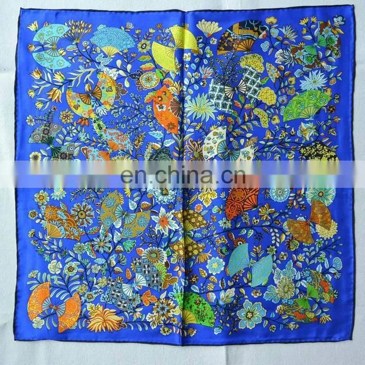 53cm square wholesale china factory silk printed scarf
