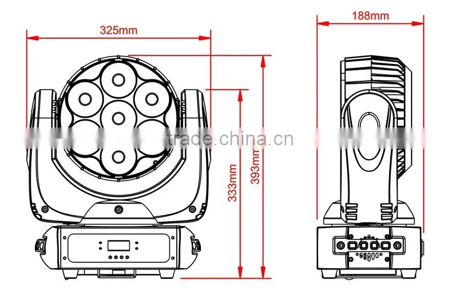 7pcs*40W led beam moving head light four in one RGBW stage light