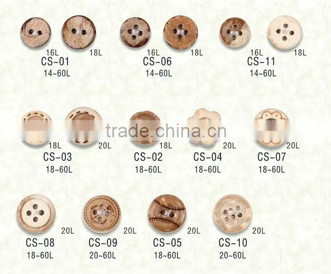 Natural Engraved Coconut Button With Anchor Pattern